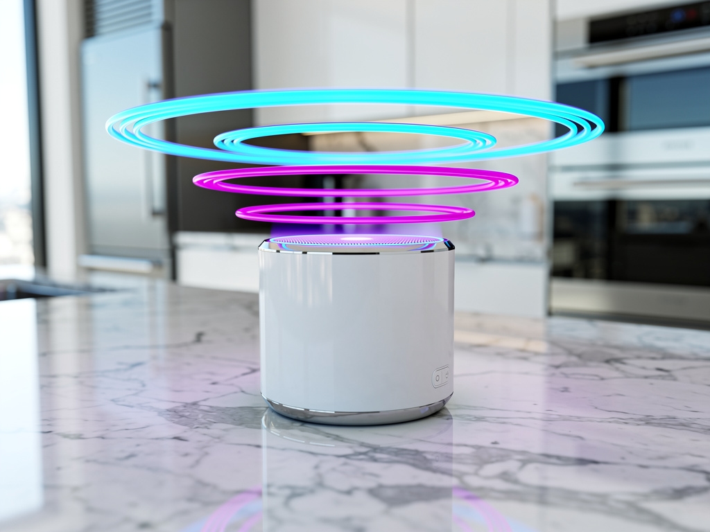 Tecnología de búsqueda por voz con ondas de sonido digitales visualizadas